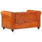 vidaXL Chesterfield-Sofa 2-Sitzer Hellbraun Echtleder vidaXL Chesterfield-Sofa 2-Sitzer Hellbraun Echtleder