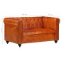 vidaXL Chesterfield-Sofa 2-Sitzer Hellbraun Echtleder vidaXL Chesterfield-Sofa 2-Sitzer Hellbraun Echtleder