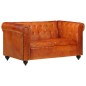 vidaXL Chesterfield-Sofa 2-Sitzer Hellbraun Echtleder vidaXL Chesterfield-Sofa 2-Sitzer Hellbraun Echtleder