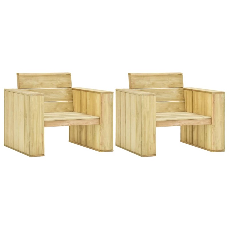 Gartenstühle 2 Stk. 89x76x76 cm Imprägniertes Kiefernholz Gartenstühle 2 Stk. 89x76x76 cm Imprägniertes Kiefernholz