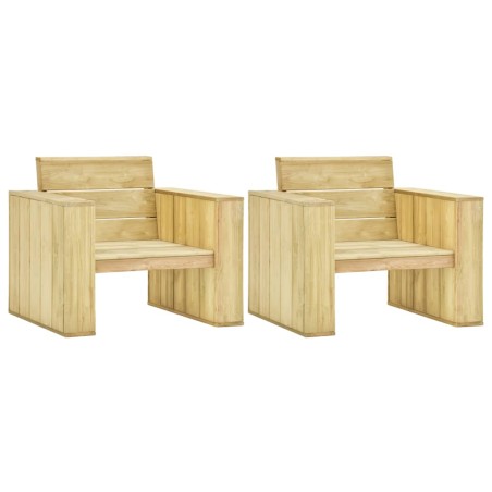 Gartenstühle 2 Stk. 89x76x76 cm Imprägniertes Kiefernholz