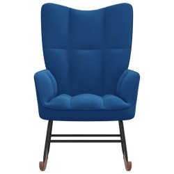 vidaXL Schaukelstuhl Blau Samt