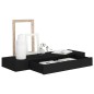 vidaXL Schweberegal mit Schublade Schwarz 80x25x8 cm vidaXL Schweberegal mit Schublade Schwarz 80x25x8 cm