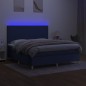 vidaXL Boxspringbett mit Matratze & LED Blau 180x200 cm Stoff vidaXL Boxspringbett mit Matratze & LED Blau 180x200 cm Stoff
