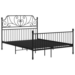 vidaXL Bettgestell Schwarz Metall 160x200 cm