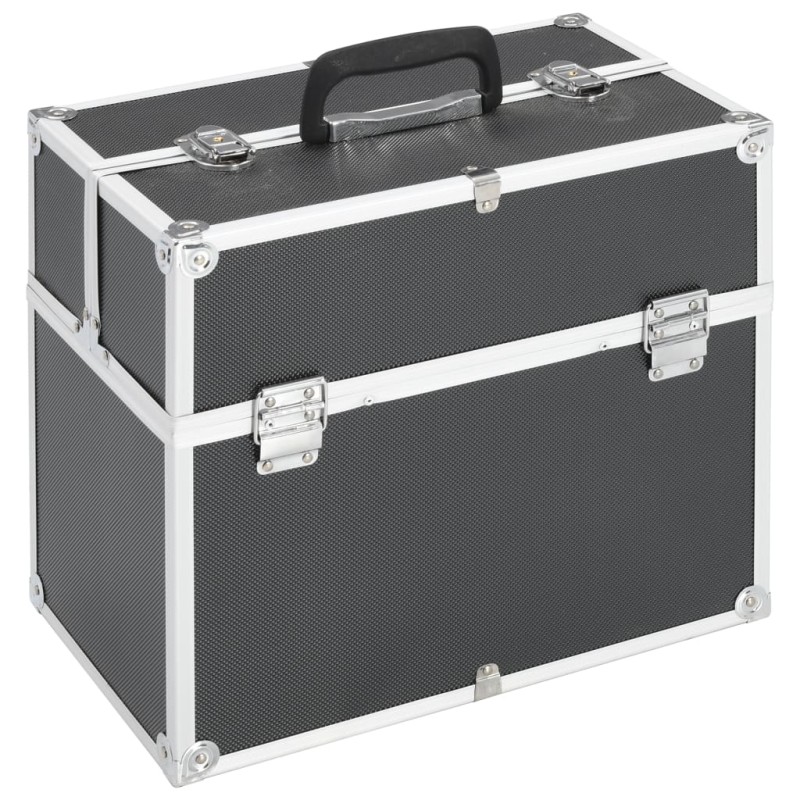 vidaXL Kosmetikkoffer 37x24x35 cm Schwarz Aluminium vidaXL Kosmetikkoffer 37x24x35 cm Schwarz Aluminium