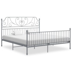 vidaXL Bettgestell Grau Metall 180x200 cm  