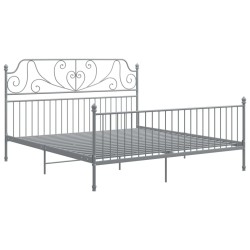 vidaXL Bettgestell Grau Metall 180x200 cm  