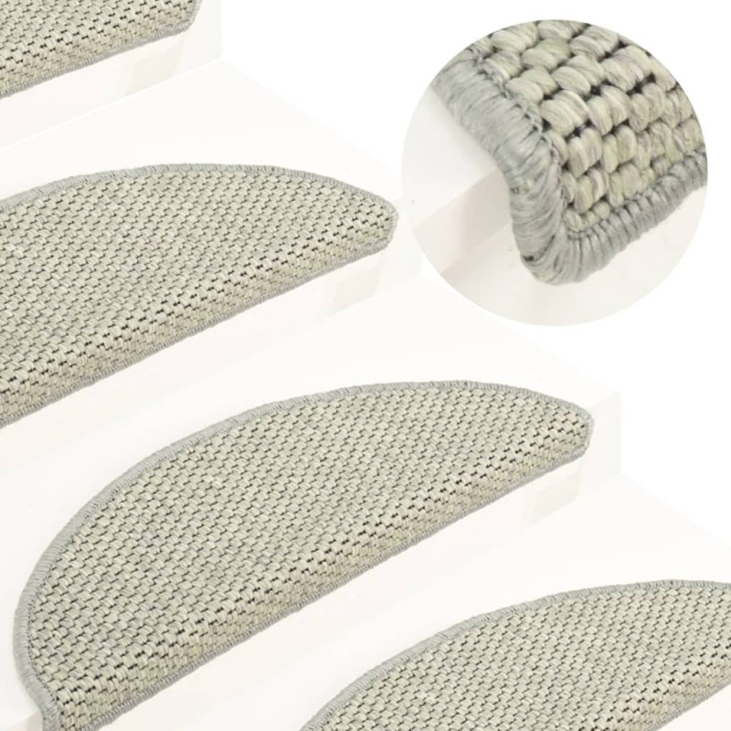 vidaXL Treppenmatten Selbstklebend Sisal-Look 15 Stk 65x21x4 Hellbeige vidaXL Treppenmatten Selbstklebend Sisal-Look 15 Stk 65x21x4 Hellbeige