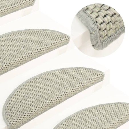 vidaXL Treppenmatten Selbstklebend Sisal-Look 15 Stk 65x21x4 Hellbeige
