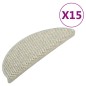 vidaXL Treppenmatten Selbstklebend Sisal-Look 15 Stk 65x21x4 Hellbeige vidaXL Treppenmatten Selbstklebend Sisal-Look 15 Stk 65x21x4 Hellbeige