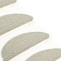 vidaXL Treppenmatten Selbstklebend Sisal-Look 15 Stk 65x21x4 Hellbeige vidaXL Treppenmatten Selbstklebend Sisal-Look 15 Stk 65x21x4 Hellbeige