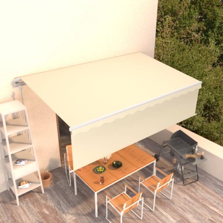vidaXL Markise Automatisch Einziehbar mit Volant 5x3 m Creme