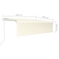 vidaXL Markise Automatisch Einziehbar mit Volant 5x3 m Creme vidaXL Markise Automatisch Einziehbar mit Volant 5x3 m Creme