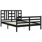 vidaXL Massivholzbett mit Kopfteil Schwarz 140x200 cm vidaXL Massivholzbett mit Kopfteil Schwarz 140x200 cm
