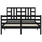 vidaXL Massivholzbett mit Kopfteil Schwarz 140x200 cm vidaXL Massivholzbett mit Kopfteil Schwarz 140x200 cm
