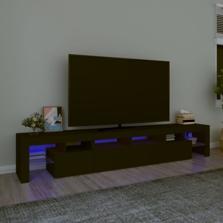 vidaXL TV-Schrank mit LED-Leuchten Schwarz 230x36,5x40 cm