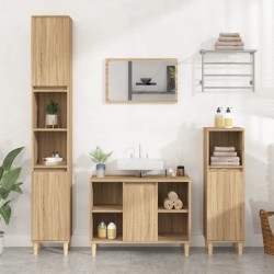 vidaXL 3-tlg. Badmöbel-Set Sonoma-Eiche Holzwerkstoff