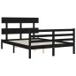 vidaXL Massivholzbett mit Kopfteil Schwarz 140x200 cm vidaXL Massivholzbett mit Kopfteil Schwarz 140x200 cm