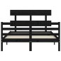 vidaXL Massivholzbett mit Kopfteil Schwarz 140x200 cm vidaXL Massivholzbett mit Kopfteil Schwarz 140x200 cm