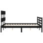 vidaXL Massivholzbett mit Kopfteil Schwarz 140x200 cm vidaXL Massivholzbett mit Kopfteil Schwarz 140x200 cm