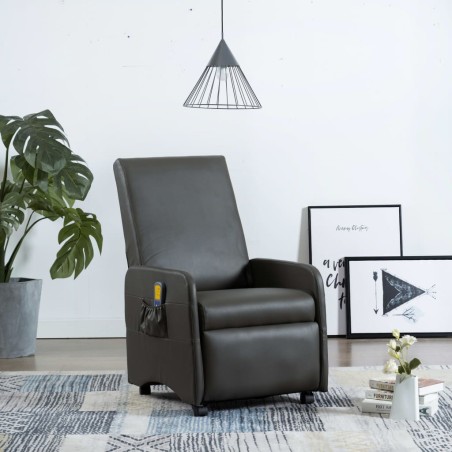 vidaXL Massagesessel Grau Kunstleder