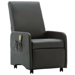 vidaXL Massagesessel Grau Kunstleder