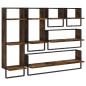 vidaXL 6-tlg. Wandregal-Set mit Stangen Räuchereiche Holzwerkstoff vidaXL 6-tlg. Wandregal-Set mit Stangen Räuchereiche Holzwerkstoff