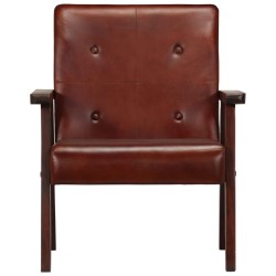 vidaXL Sessel Braun Echtleder