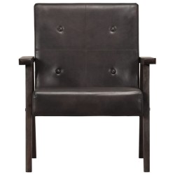 vidaXL Sessel Grau Echtleder