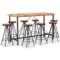 9-tlg. Bar-Set Massivholz Akazie, Echtleder und Canvas 9-tlg. Bar-Set Massivholz Akazie, Echtleder und Canvas