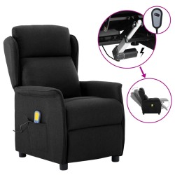 vidaXL Massagesessel Elektrisch Schwarz Stoff
