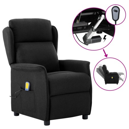 vidaXL Massagesessel Elektrisch Schwarz Stoff