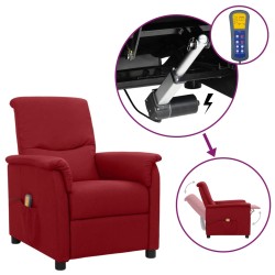 vidaXL Massagesessel mit Aufstehhilfe Weinrot Stoff