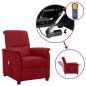 vidaXL Massagesessel mit Aufstehhilfe Weinrot Stoff vidaXL Massagesessel mit Aufstehhilfe Weinrot Stoff