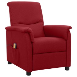 vidaXL Massagesessel mit Aufstehhilfe Weinrot Stoff