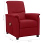 vidaXL Massagesessel mit Aufstehhilfe Weinrot Stoff vidaXL Massagesessel mit Aufstehhilfe Weinrot Stoff