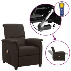 vidaXL Massagesessel mit Aufstehhilfe Dunkelbraun Stoff