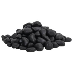 vidaXL Polierte Kiesel 25 kg Schwarz 2-5 cm