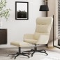 vidaXL Relaxsessel mit Hocker Creme Stoff vidaXL Relaxsessel mit Hocker Creme Stoff