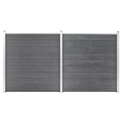 Gartenzaun WPC 353×186 cm Grau