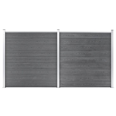 Gartenzaun WPC 353×186 cm Grau