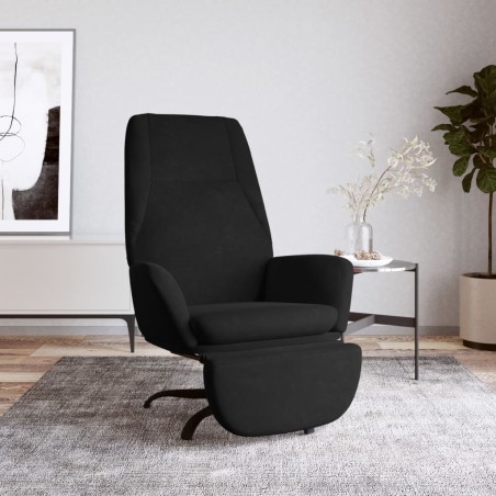 vidaXL Relaxsessel mit Fußstütze Schwarz Samt