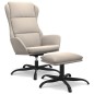 vidaXL Relaxsessel mit Hocker Creme Mikrofasergewebe vidaXL Relaxsessel mit Hocker Creme Mikrofasergewebe