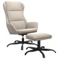 vidaXL Relaxsessel mit Hocker Creme Mikrofasergewebe vidaXL Relaxsessel mit Hocker Creme Mikrofasergewebe