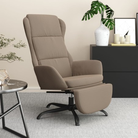 vidaXL Relaxsessel mit Fußstütze Taupe Mikrofasergewebe