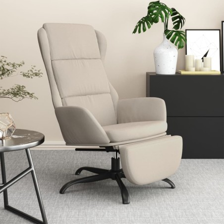 vidaXL Relaxsessel mit Fußstütze Creme Mikrofasergewebe