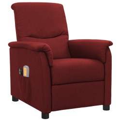 vidaXL Massagesessel Elektrisch Weinrot Stoff
