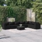 vidaXL 8-tlg. Garten-Lounge-Set mit Kissen Poly Rattan Schwarz vidaXL 8-tlg. Garten-Lounge-Set mit Kissen Poly Rattan Schwarz
