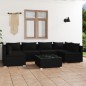 vidaXL 7-tlg. Garten-Lounge-Set mit Kissen Poly Rattan Schwarz vidaXL 7-tlg. Garten-Lounge-Set mit Kissen Poly Rattan Schwarz